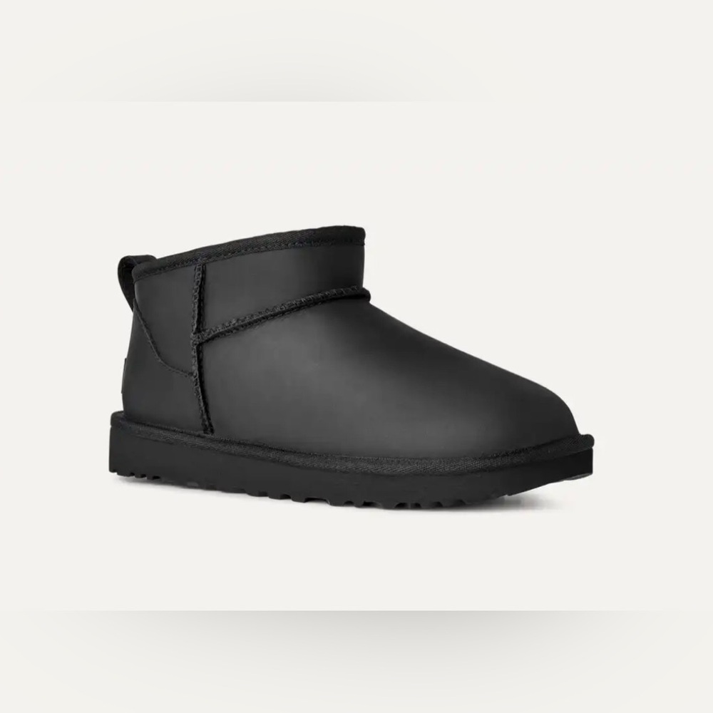 UGG Classic Mini Matte Black Ankle Booties (New)